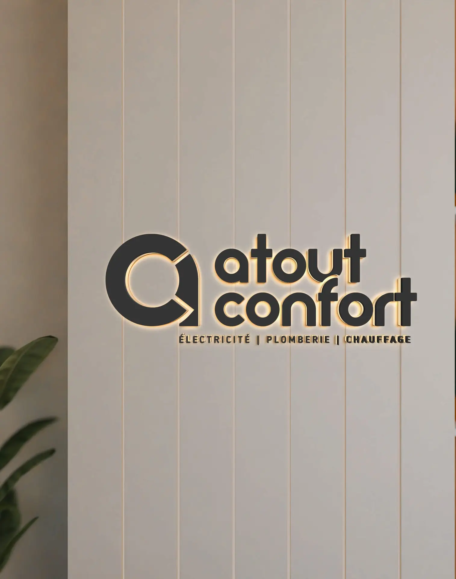 Création du logo et du site internet d'atout confort, electricien plombien à dinan, bretagne par l'agence de communication Shebam !