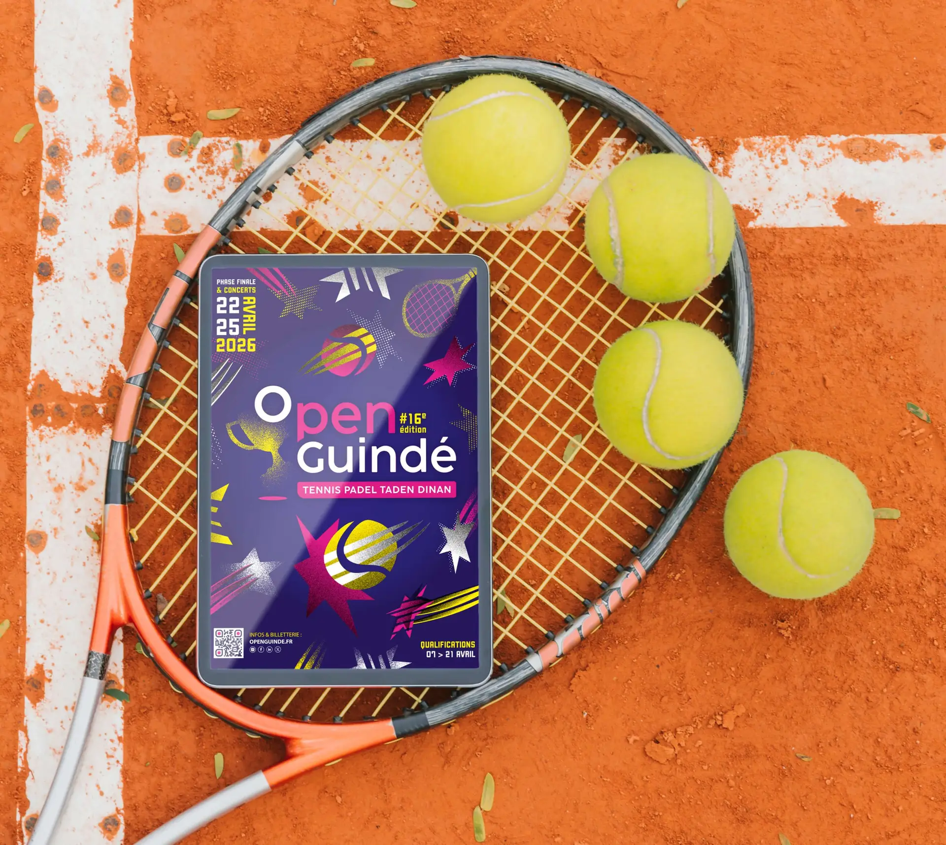 OPEN GUINDÉ, création de la communication évènementielle, par l'agence de communication Shebam, à Dinan Taden, Bretagne