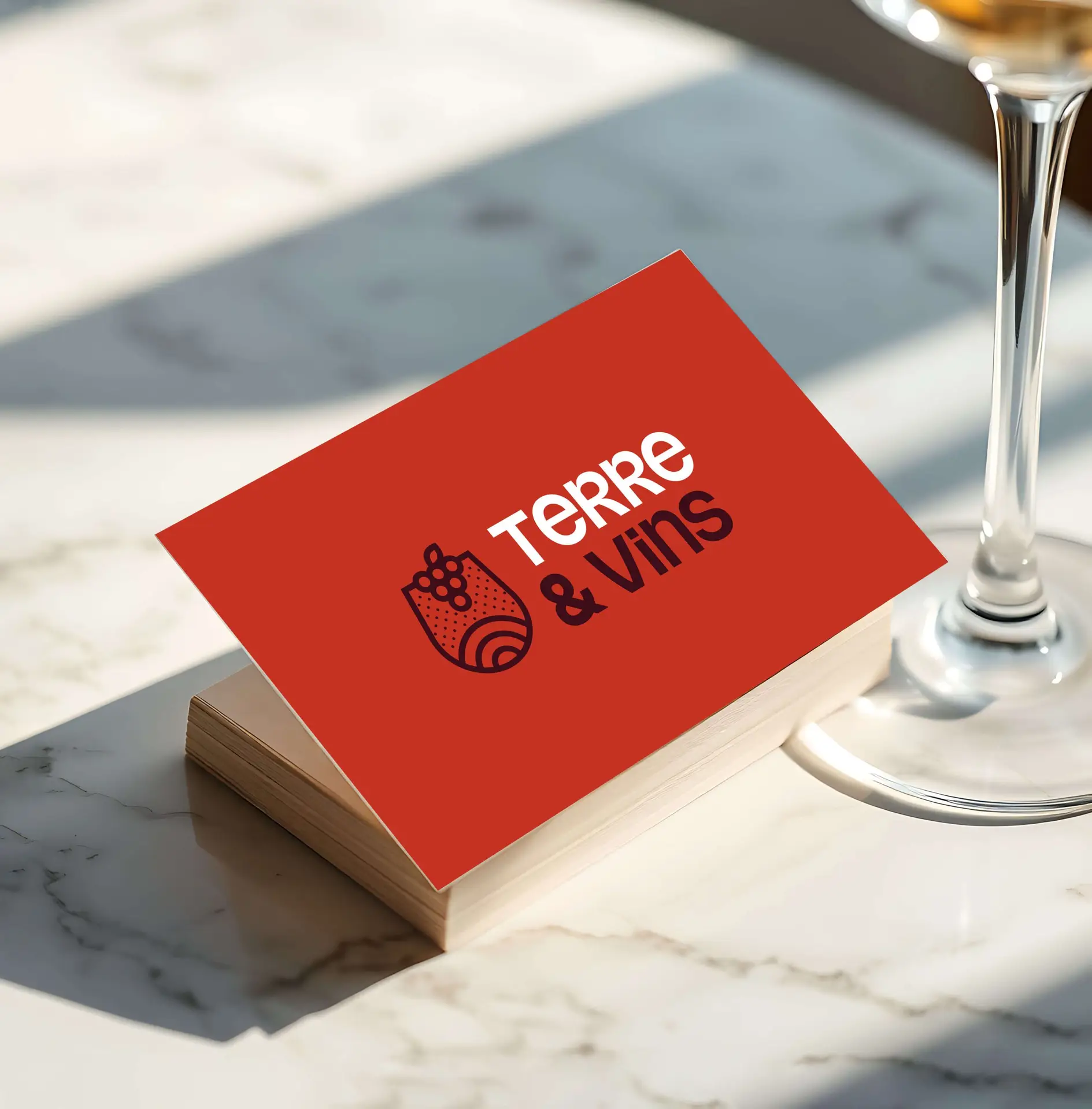 Terre et vins, refonte de l'identité visuelle, caviste à Dinan, agence Shebam, à Dinan, Bretagne